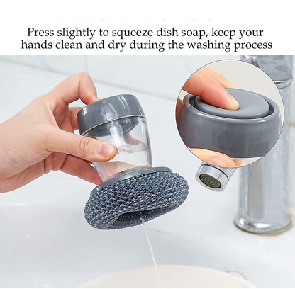 Kitchen Soap Dispensing Palm Brush (Pack of 2)